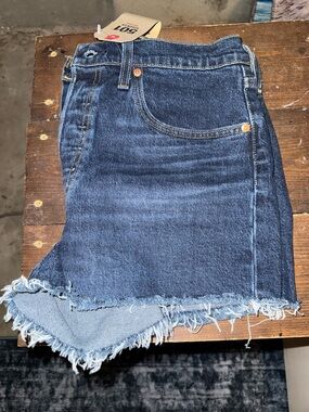 Levi's Dark Indigo 501 High-Rise Denim Shorts